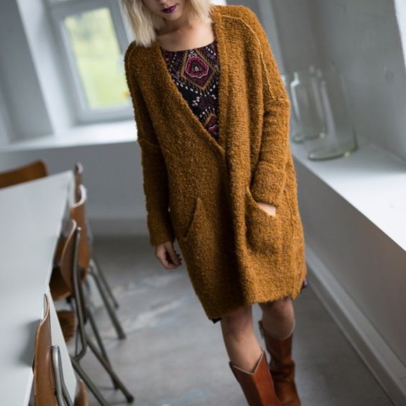 Free People Warm Tan Cardigan Sweater - Picture 5 of 6